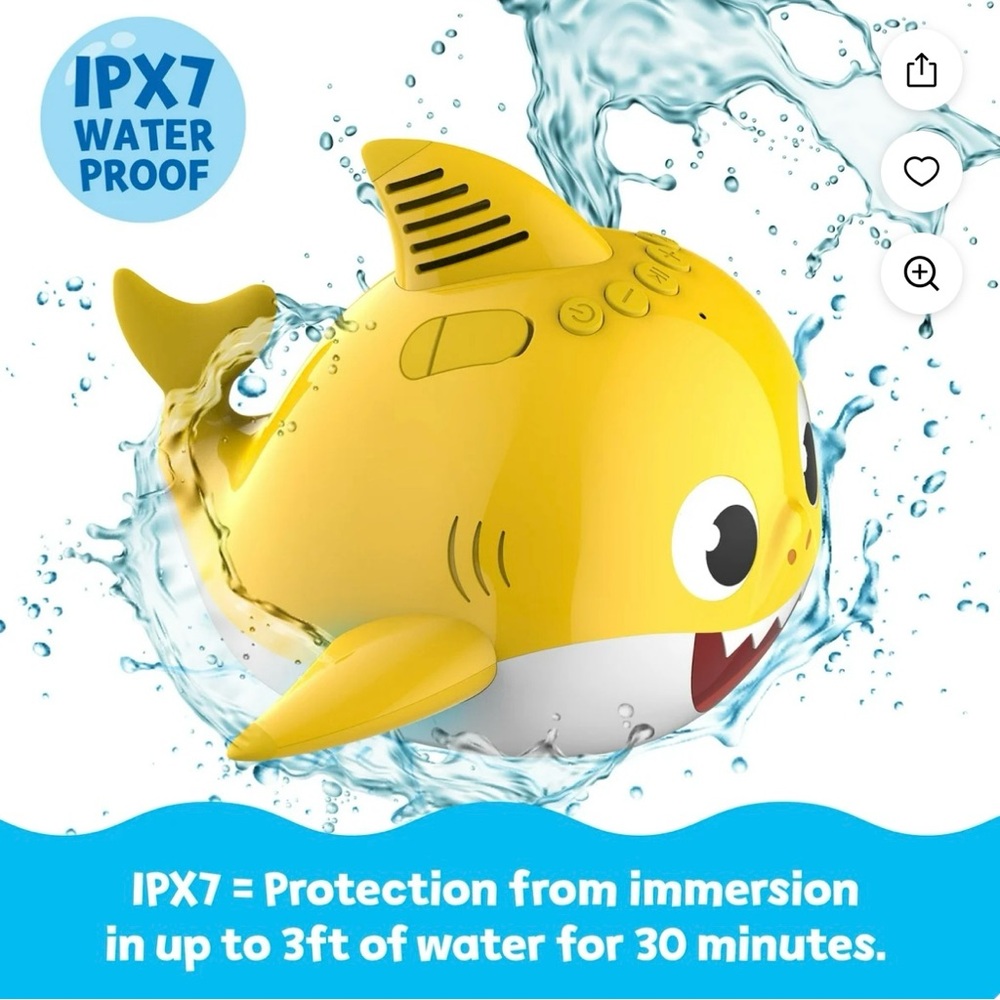 NEW Baby Shark Floating Waterproof LED Wireless Bluetooth Portable Speaker - Picture 2 of 10